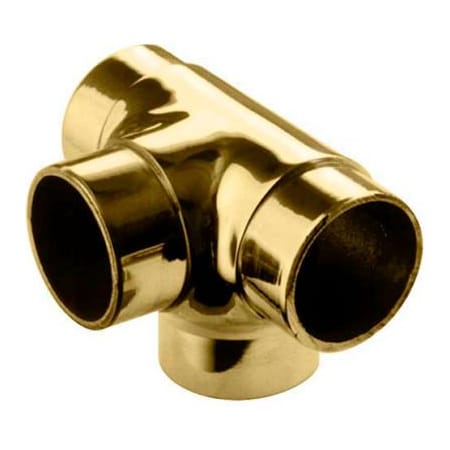 Lavi Industries Lavi Industries, Flush Tee Fitting, Side Outlet, for 2" Tubing, Polished Brass 00-735/2